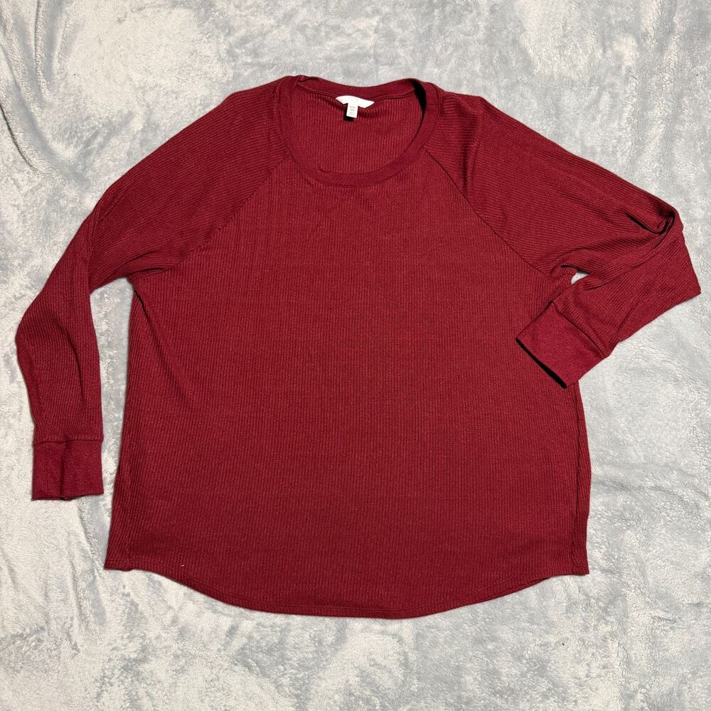 Time And Tru Rib Knit Long Sleeve Tee